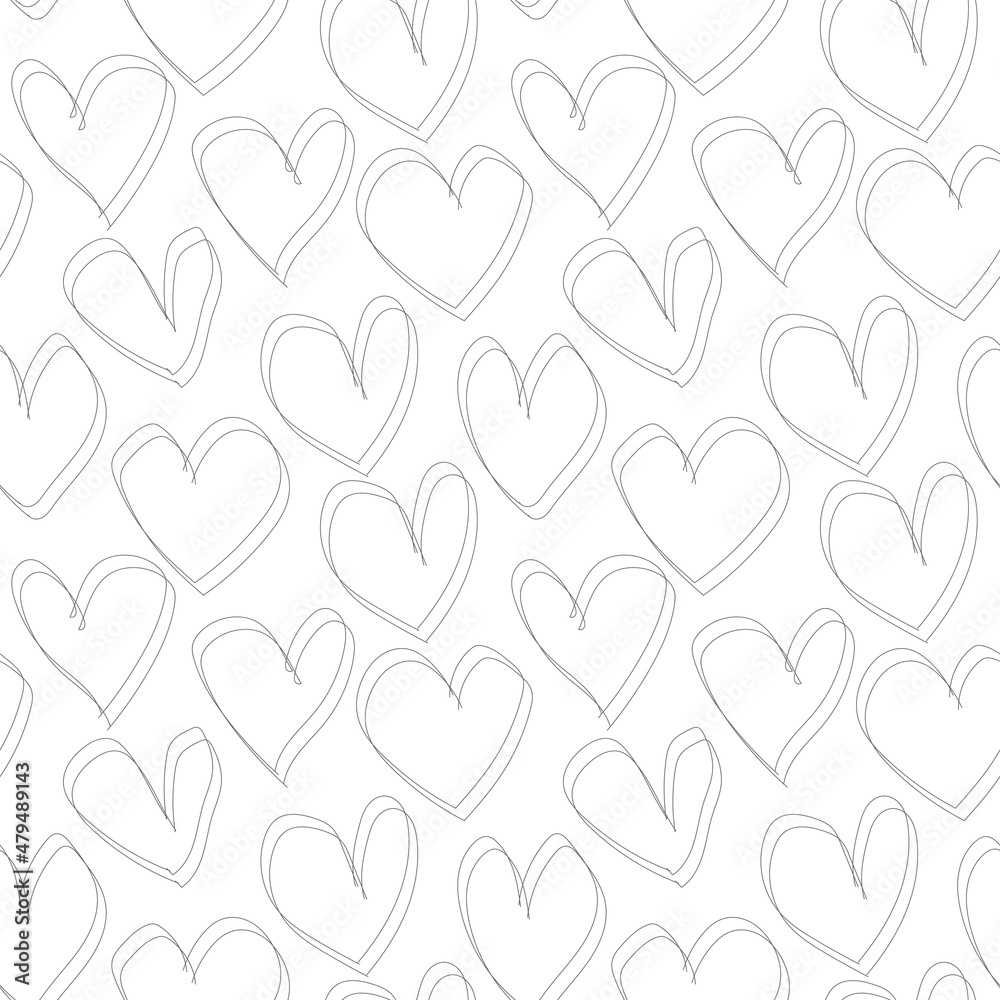 Heart shaped brush stroke seamless pattern design Heart shaped brush stroke seamless pattern design