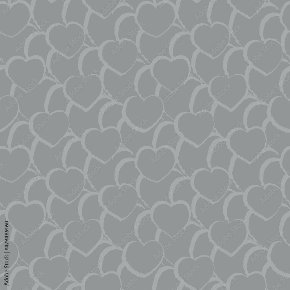 Fototapeta premium Heart shaped brush stroke seamless pattern design