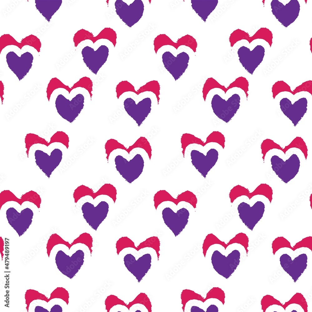 Heart shaped brush stroke seamless pattern design Heart shaped brush stroke seamless pattern design