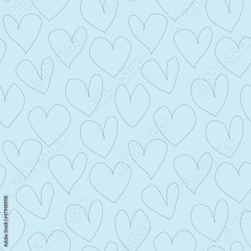 Heart shaped brush stroke seamless pattern design