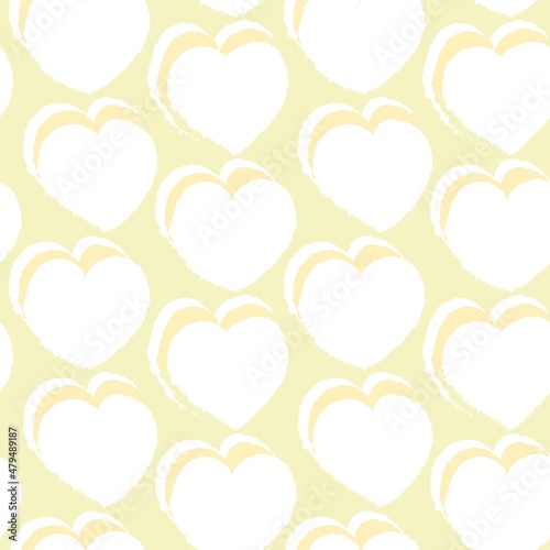Heart shaped brush stroke seamless pattern design