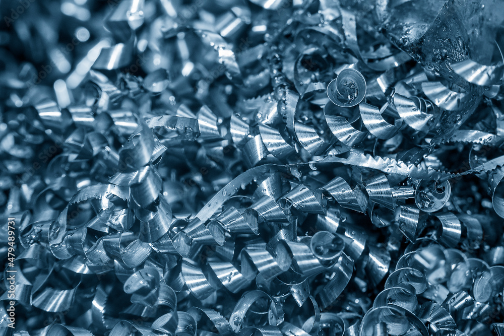 Close-up scene of materials scrap from turning process. Close-up scene of materials scrap from turning process.