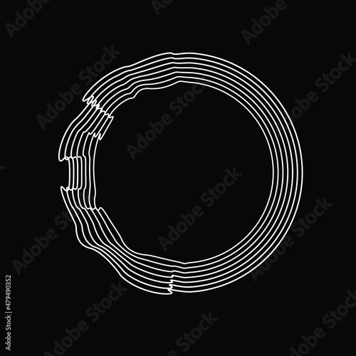 Abstract flow lines background . From order to chaos .Fluid wavy shape .Striped linear pattern . Music sound wave . Vector illustration