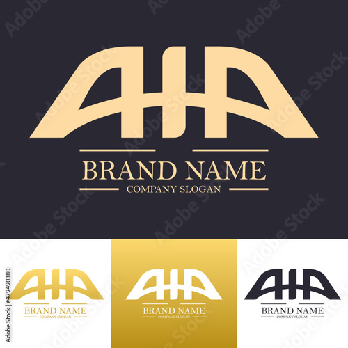 letters aia simple logo design vector with bridge concept