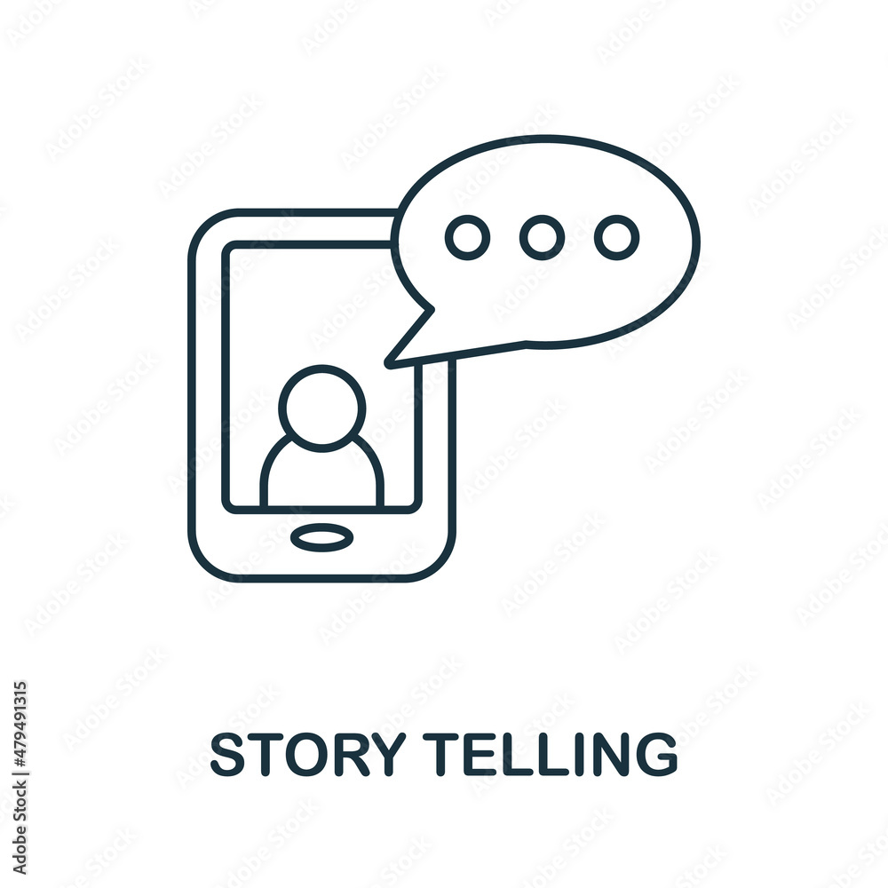 Story Telling icon. Line element from content marketing collection. Linear Story Telling icon sign for web design, infographics and more. Story Telling icon. Line element from content marketing collection. Linear Story Telling icon sign for web design, infographics and more.