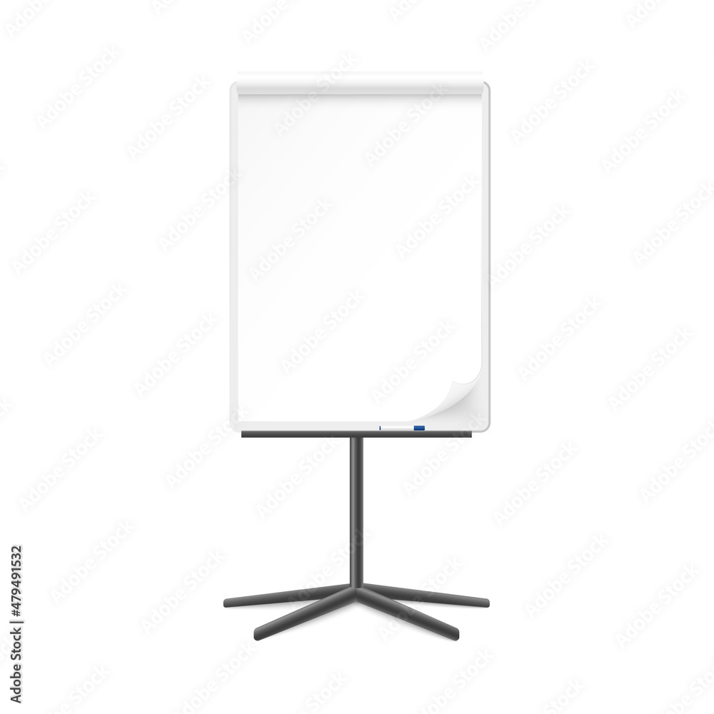 Flip chart front view template or mockup realistic vector illustration isolated. Flip chart front view template or mockup realistic vector illustration isolated.