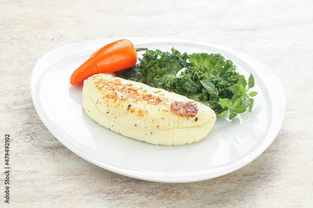 Roasted traditional cheese haloumi Roasted traditional cheese haloumi