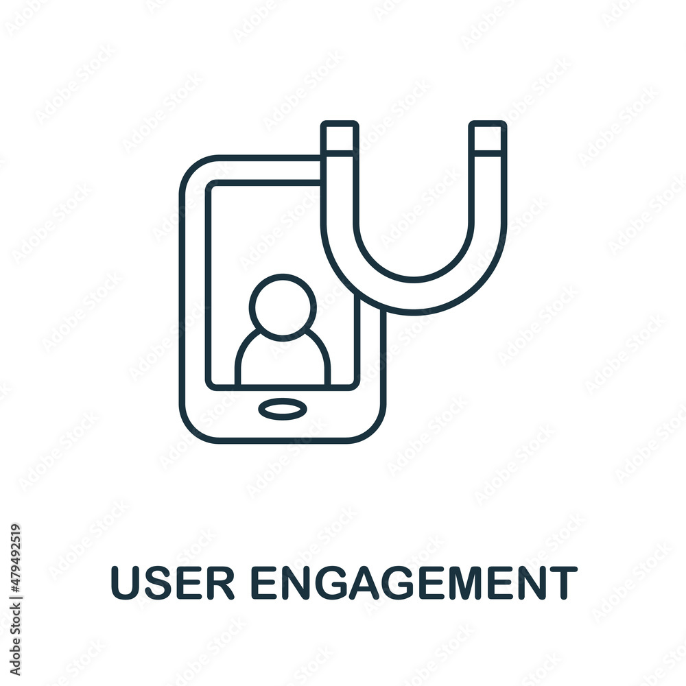 User Engagement icon. Line element from content marketing collection. Linear User Engagement icon sign for web design, infographics and more. User Engagement icon. Line element from content marketing collection. Linear User Engagement icon sign for web design, infographics and more.