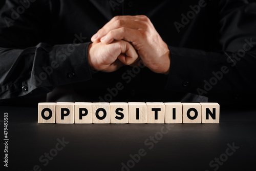 Fotografi Political opposition or dispute in business concept