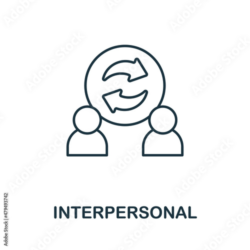 Interpersonal icon. Line element from corporate development collection. Linear Interpersonal icon sign for web design, infographics and more.