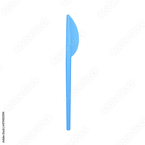 Realistic plastic knife mockup, vector illustration isolated on white background.