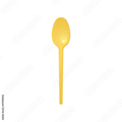 Template of plastic disposable spoon, realistic vector illustration isolated.