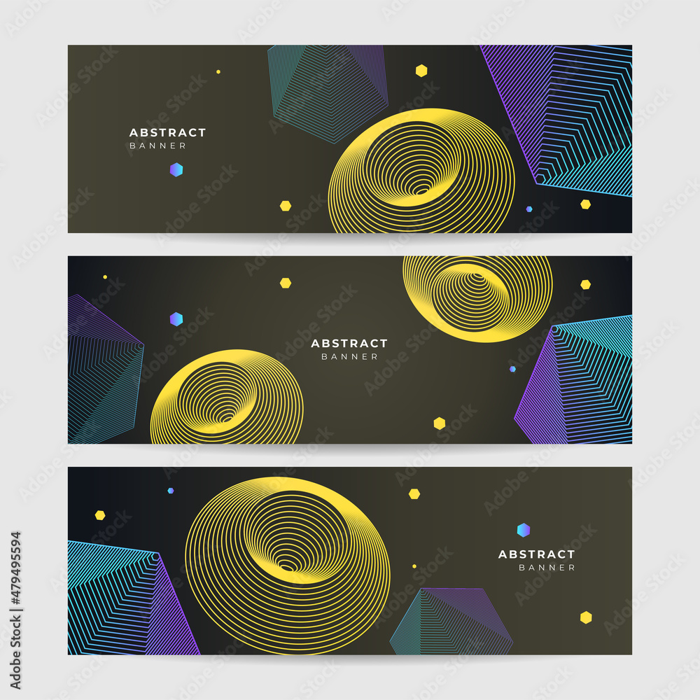 Blend gradient space yellow purple colorful Abstract design banner
