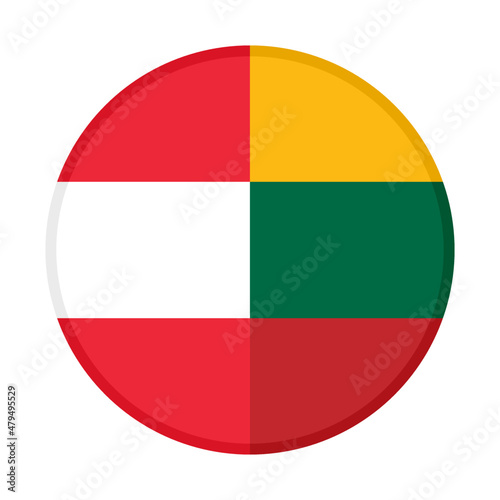 Free Download round icon with austria and lithuania flags. vector illustration isolated on white background - GFXLoad