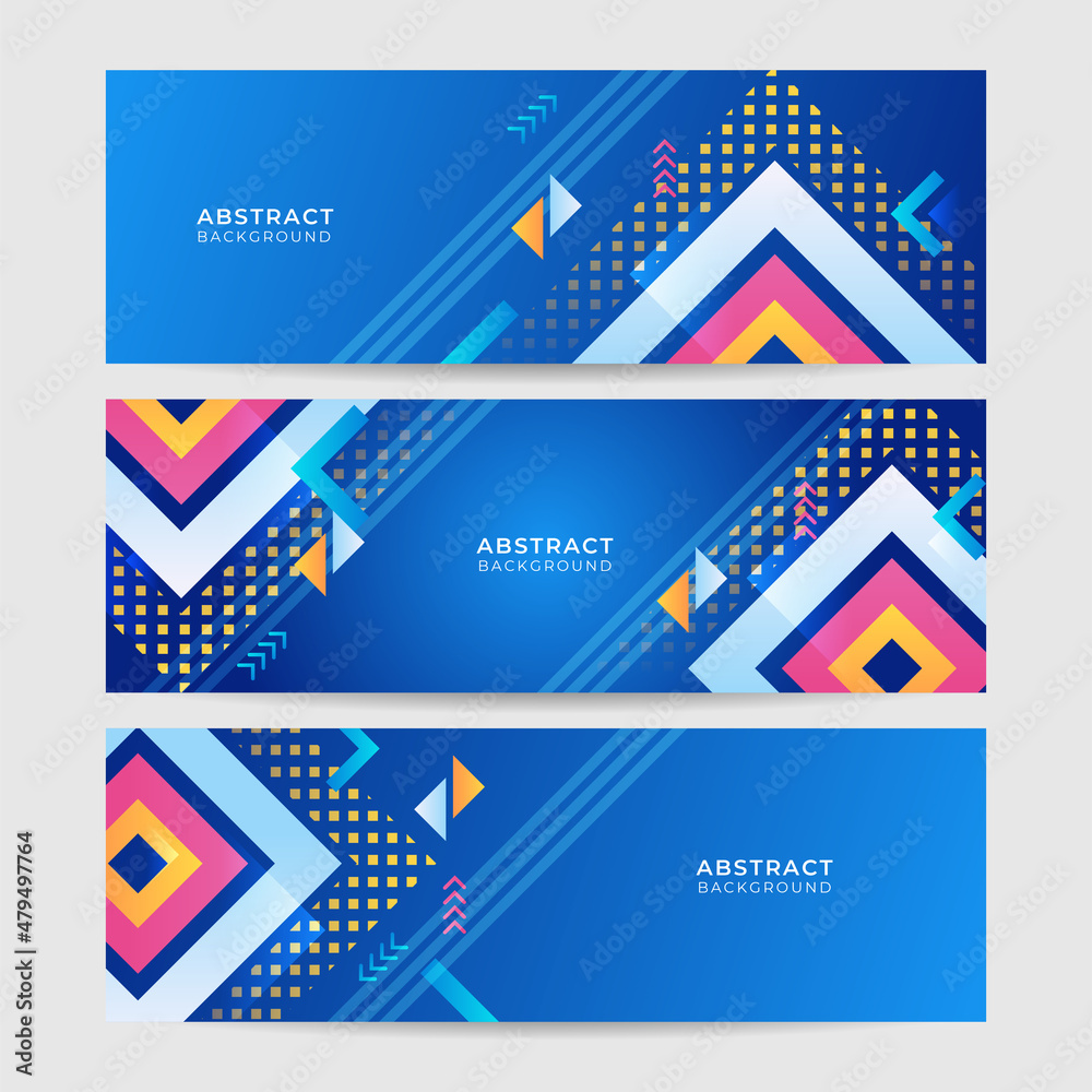 Dynamic stroke gradient blue colorful Abstract design banner