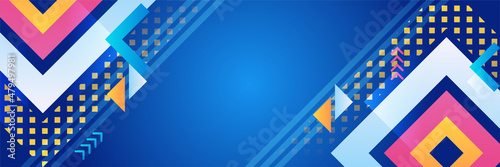 Dynamic stroke gradient blue colorful Abstract design banner