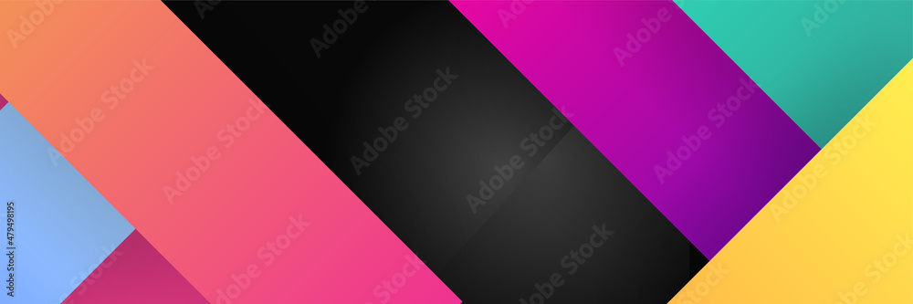 Dynamic stroke line gradient blue yellow purple colorful Abstract design banner