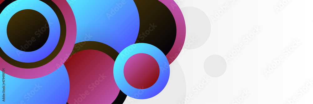 Circle clean purple blue colorful Abstract design banner