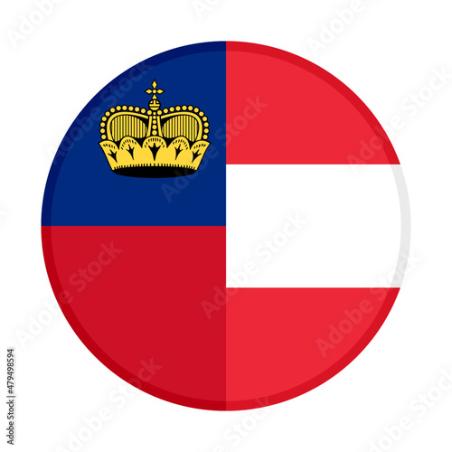 round icon with liechtenstein and austria flags. vector illustration isolated on white background