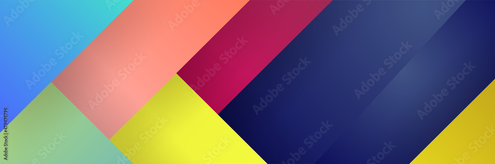 Dynamic stroke line gradient blue green red colorful Abstract design banner