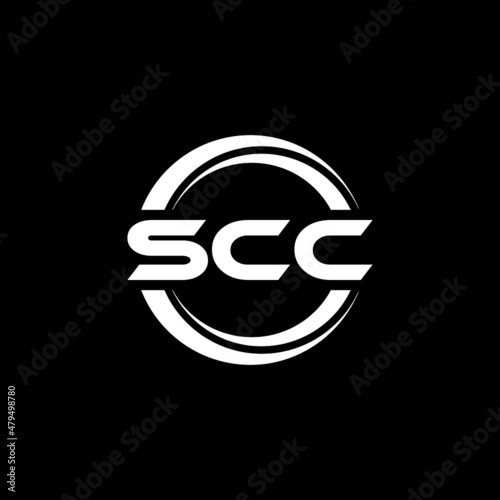 SCC letter logo design with black background in illustrator, vector logo modern alphabet font overlap style. calligraphy designs for logo, Poster, Invitation, etc.	 photo