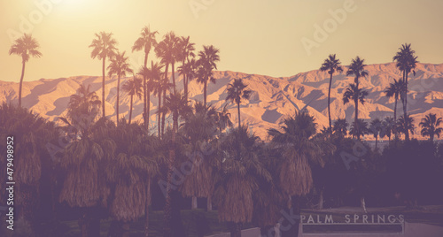 Slika na platnu Palm Springs California Conceptual Panorama
