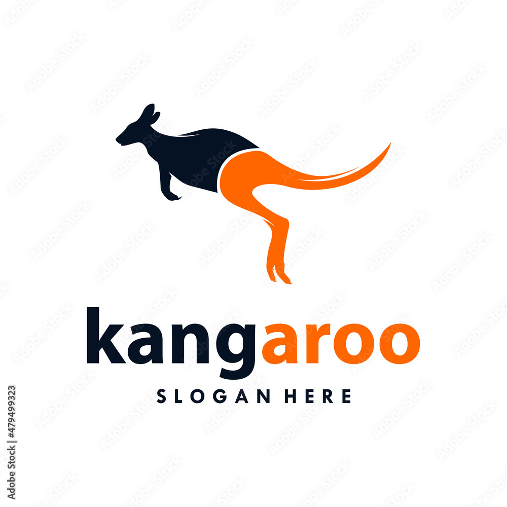 kangaroo animal vector logo design template kangaroo animal vector logo design template