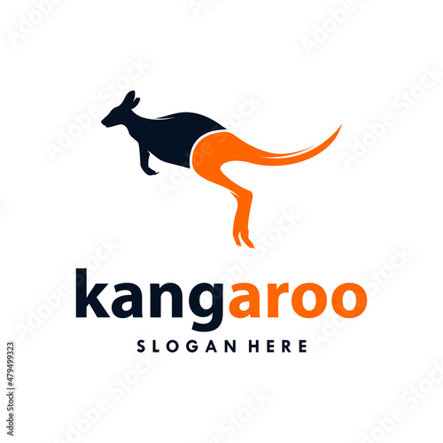 kangaroo animal vector logo design template