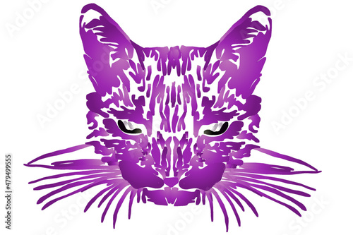 Beautiful gradient colour logo design  OF HEAD CAT illustration for wallpaper background ads or presentation template