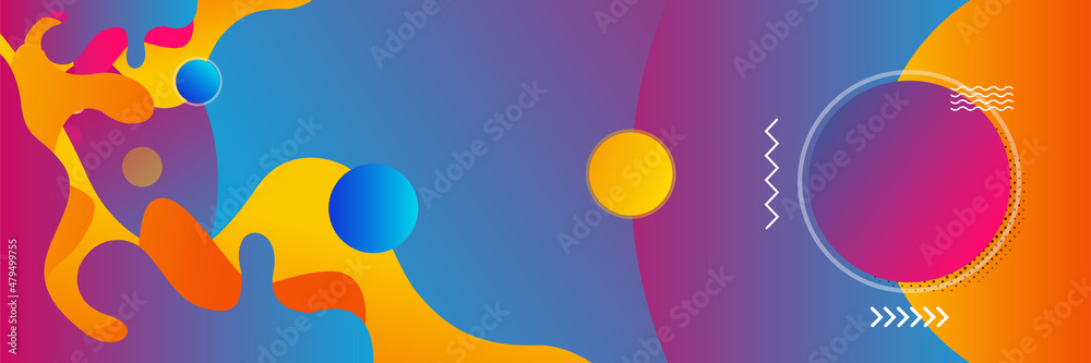 Modern dynamic gradient blue yellow pink colorful Abstract design banner Modern dynamic gradient blue yellow pink colorful Abstract design banner
