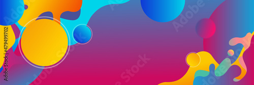 Wallpaper Mural Modern dynamic gradient blue yellow pink colorful Abstract design banner Torontodigital.ca