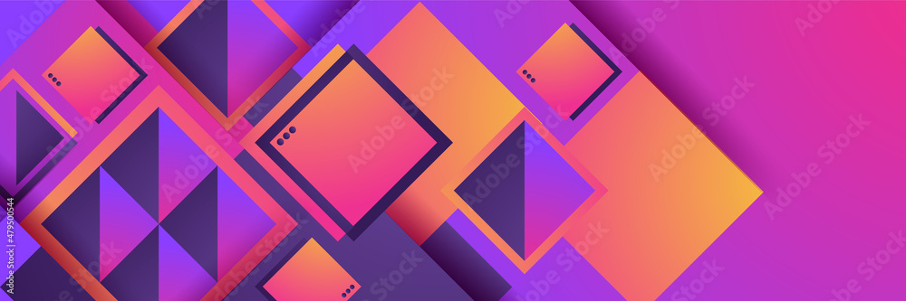 Diamond gradient purple colorful Abstract design banner