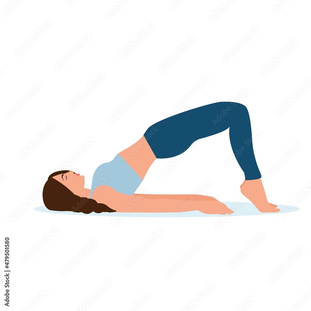 Woman doing yoga exercises. Healthy lifestyle.Meditation.Vector illustration Woman doing yoga exercises. Healthy lifestyle.Meditation.Vector illustration