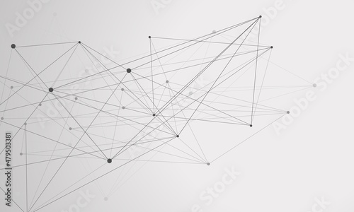 Tech abstract background. Technology connect digital data and big data concept. Geometric line and dots. Graphic element design. Vector illustration.