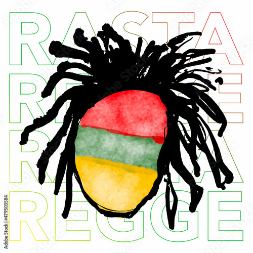 the face of rastaman. Design for graphic t-shirts, banners, fashion prints, slogan tees, stickers, flyers, posters and other creative uses