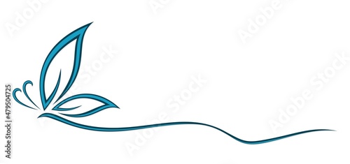 The Symbol of stylized blue butterfly.