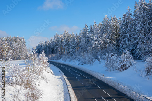 bypass road around the village in winter, no traffic
