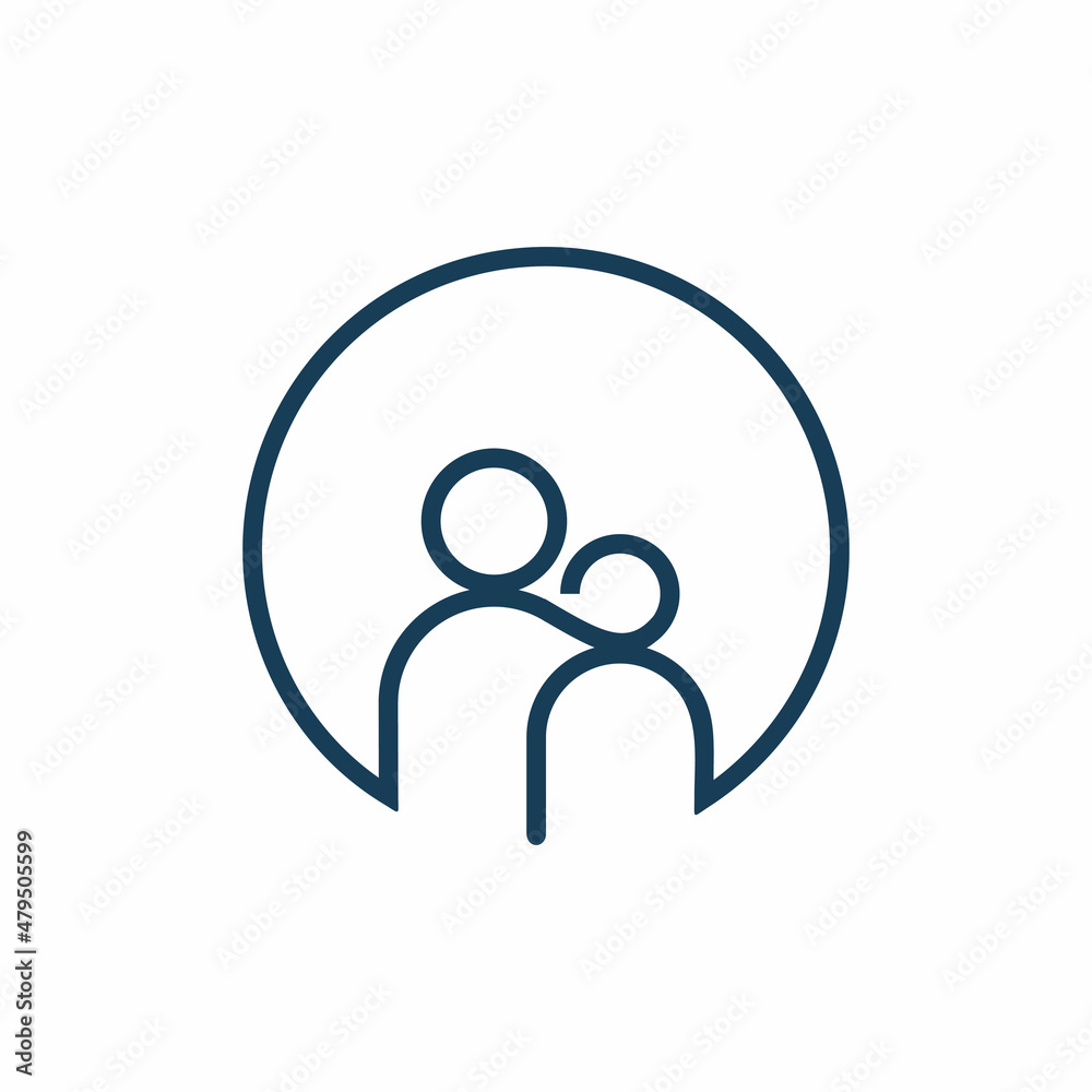 people family member circle color line logo design people family member circle color line logo design