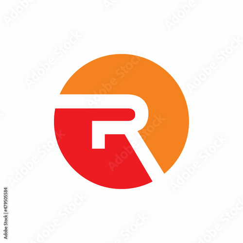 circle initial r letter logo design