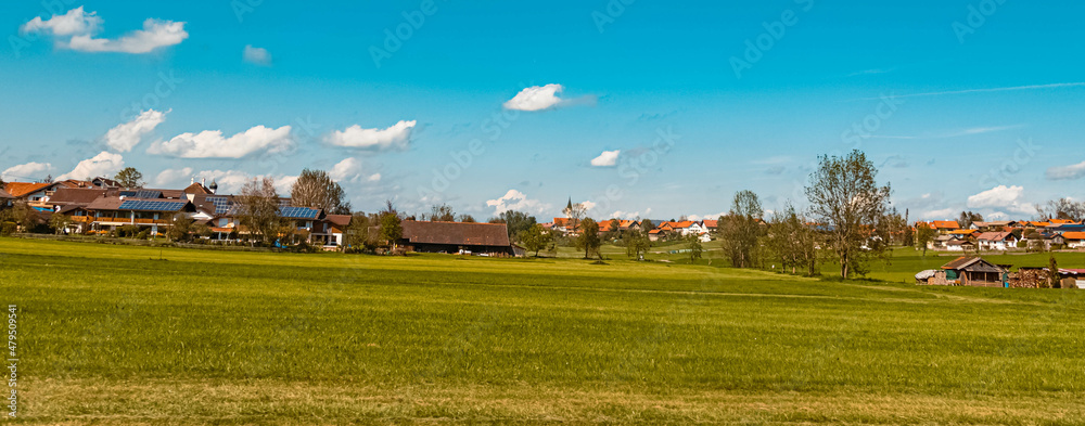 Naklejka premium Beautiful alpine summer view near Spatzenhausen, Bavaria, Germany