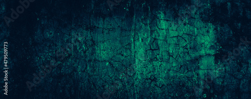 grunge abstract old cement concrete wall texture background with dark green color