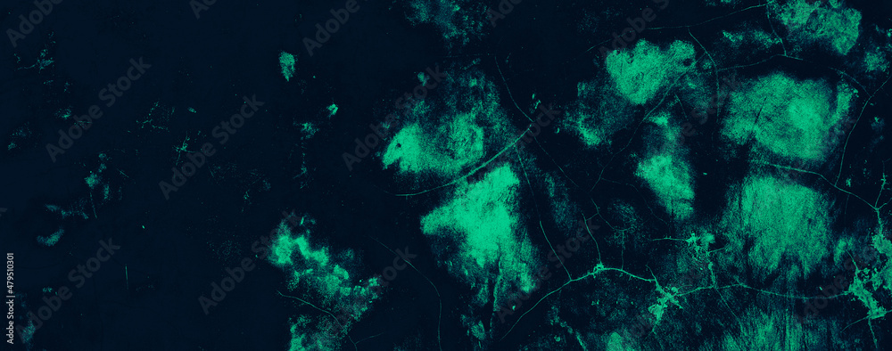 Fototapeta premium grunge abstract old cement concrete wall texture background with dark green color