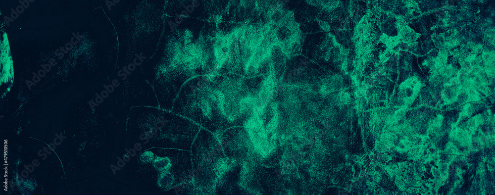 grunge abstract old cement concrete wall texture background with dark green color