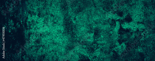 grunge abstract old cement concrete wall texture background with dark green color