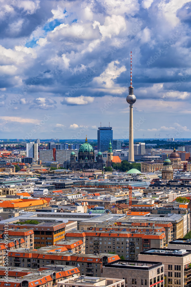 Obraz premium Aerial View Cityscape Of Berlin, Germany