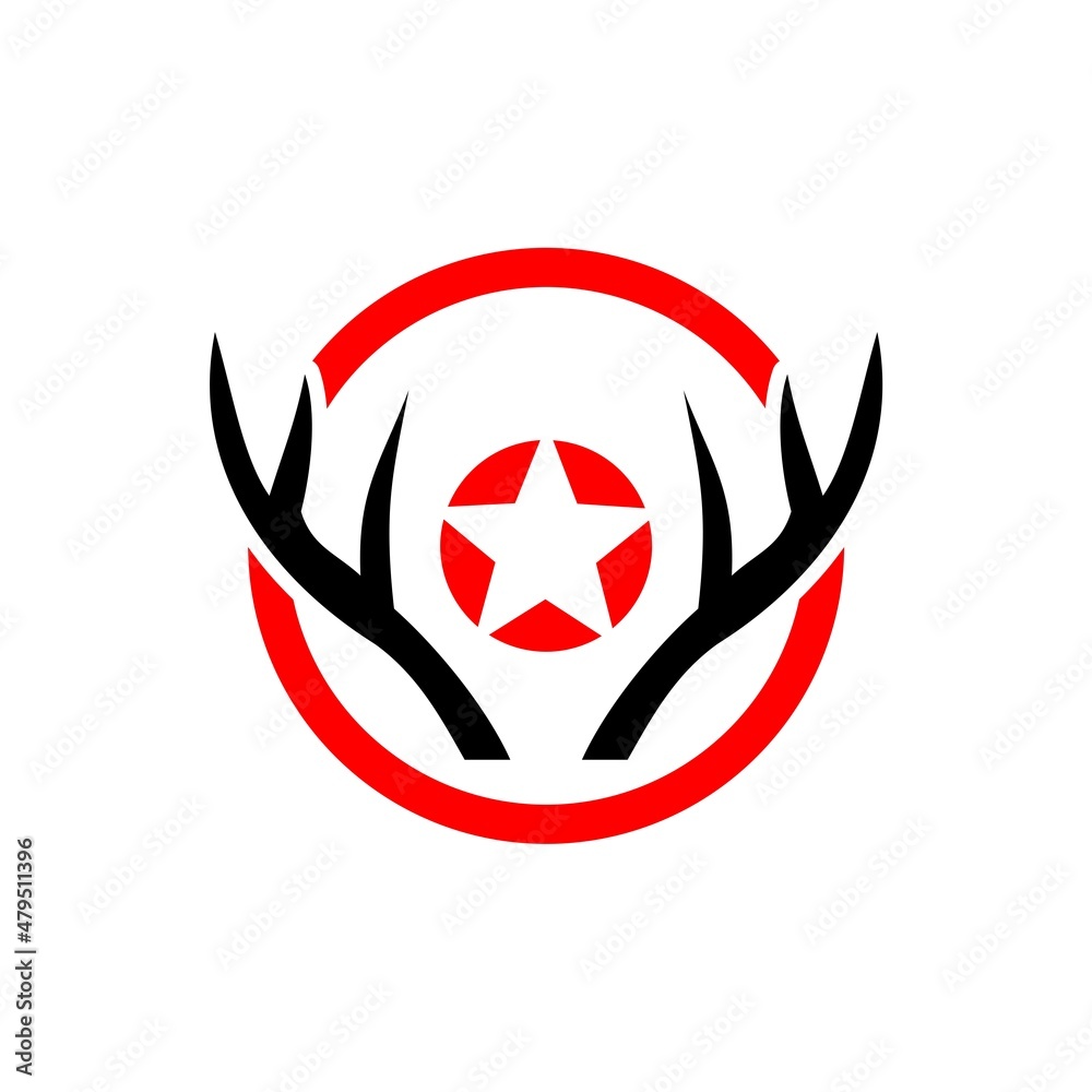 Deer antlers logo icon isolated on white background Deer antlers logo icon isolated on white background