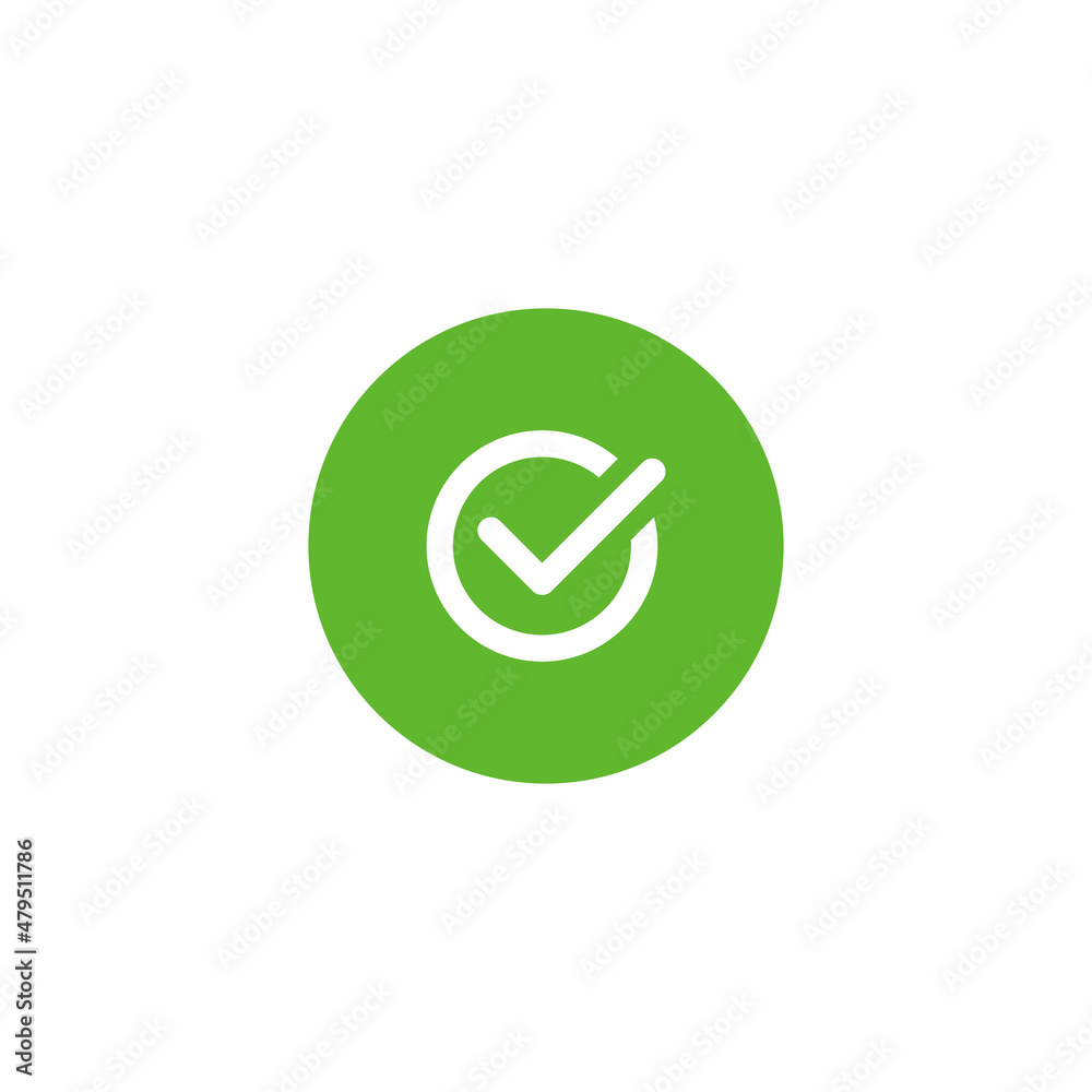 Green Check Mark, Tick Icon in Circle Shape. Vector Illustration Green Check Mark, Tick Icon in Circle Shape. Vector Illustration