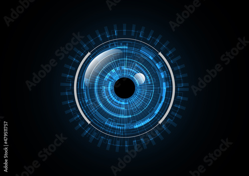 Technology abstract future eye radar security circle background vector illustration