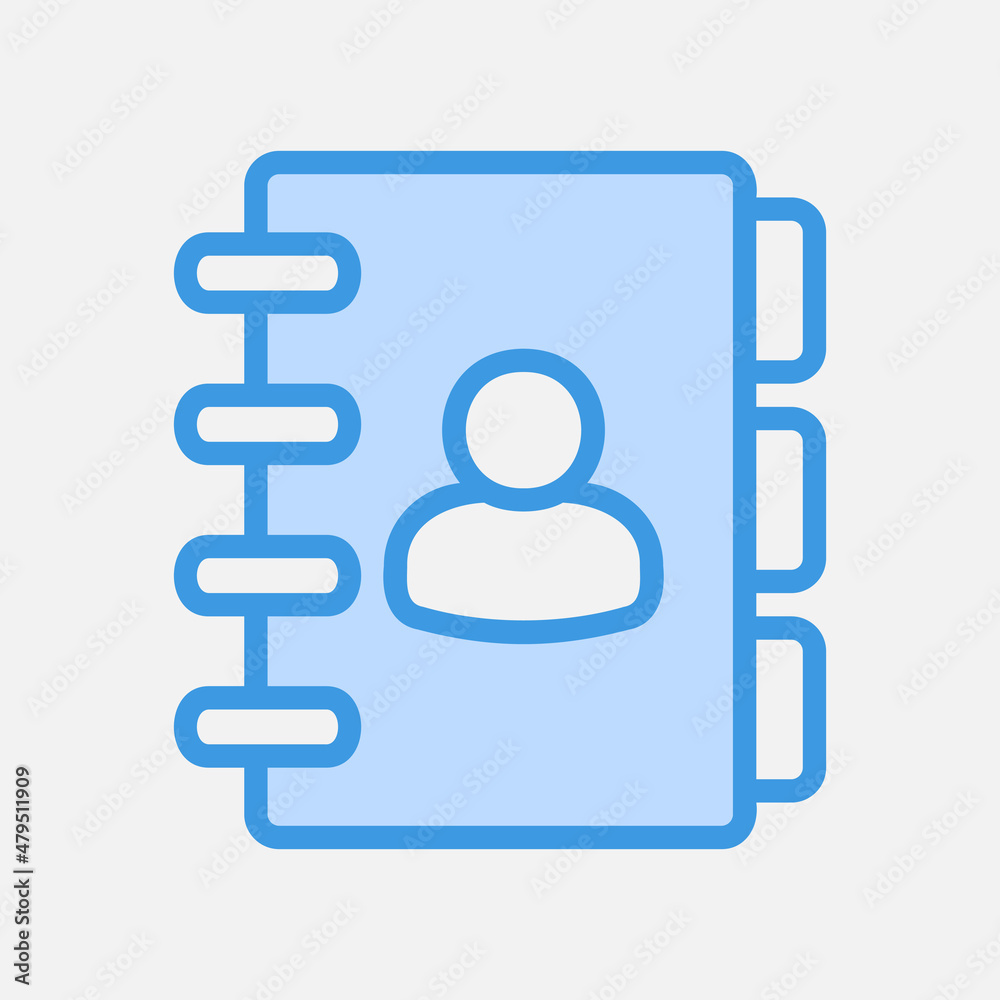 Contacts icon in blue style about social media, use for website mobile app presentation Contacts icon in blue style about social media, use for website mobile app presentation