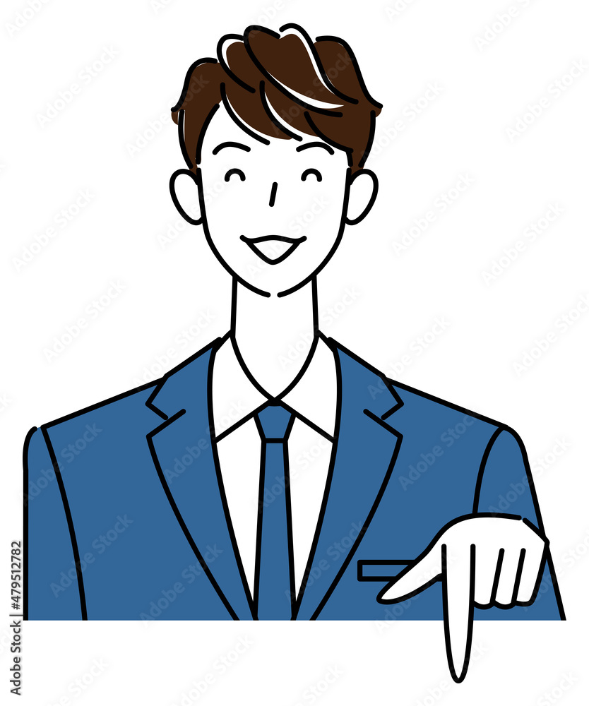 笑顔で下の方向を指差しているスーツ姿の可愛い男性 ビジネスパーソン イラスト ベクター
A cute guy in a suit smiling and pointing in the direction below. Business person illustration vector 笑顔で下の方向を指差しているスーツ姿の可愛い男性 ビジネスパーソン イラスト ベクター
A cute guy in a suit smiling and pointing in the direction below. Business person illustration vector
